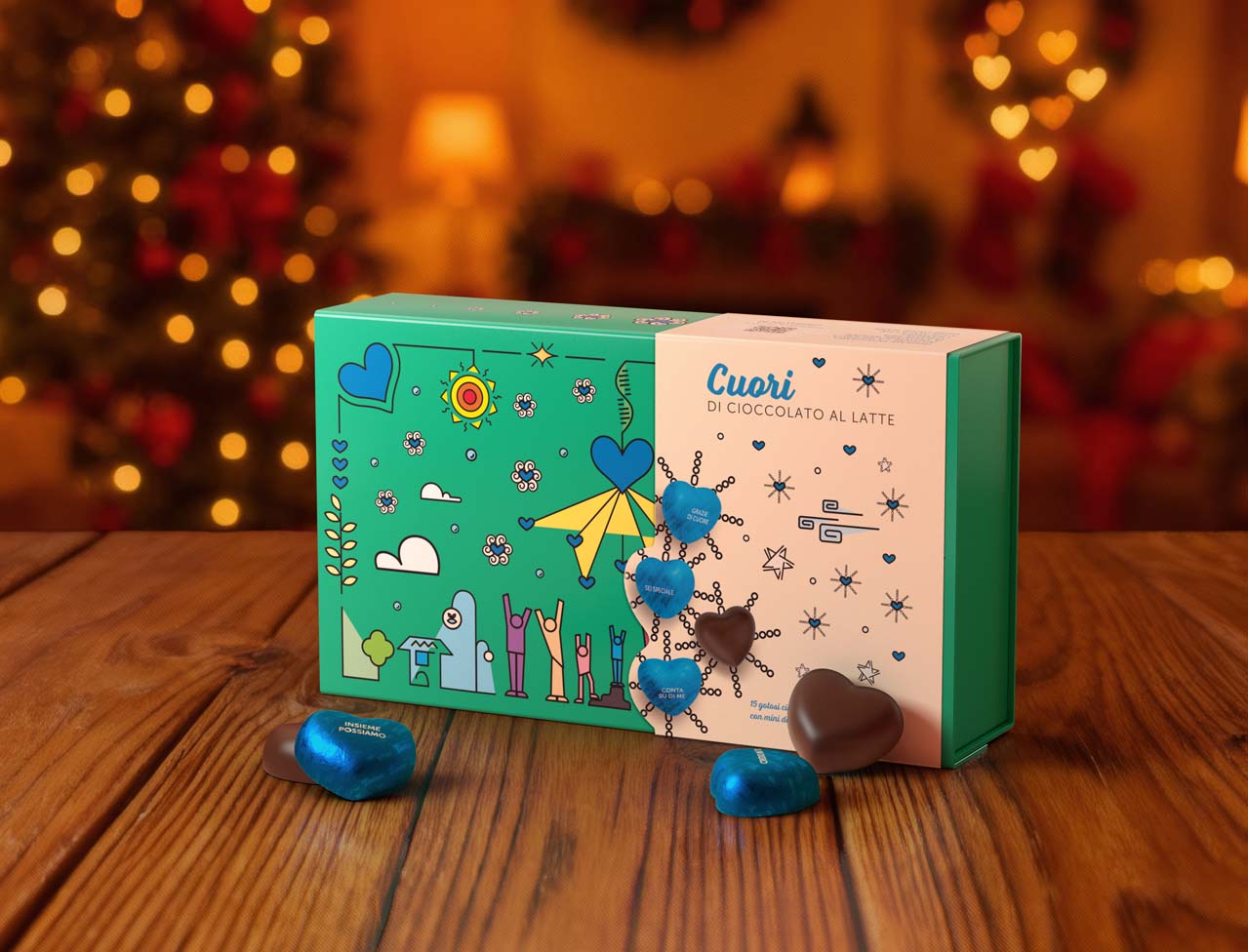 Cuori di cioccolato al latte