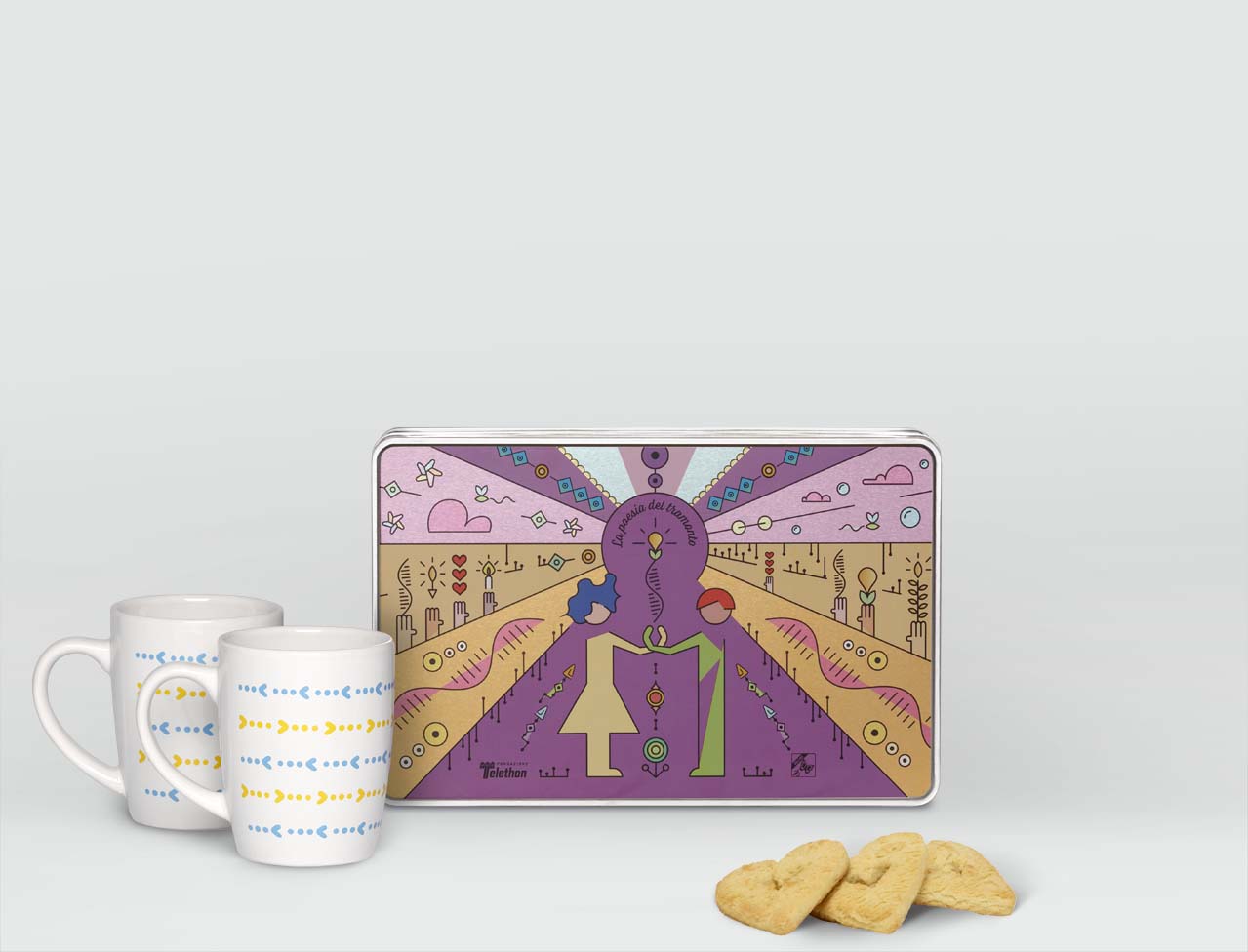 Set 2 mug e Cuore di biscotto con arance di Sicilia