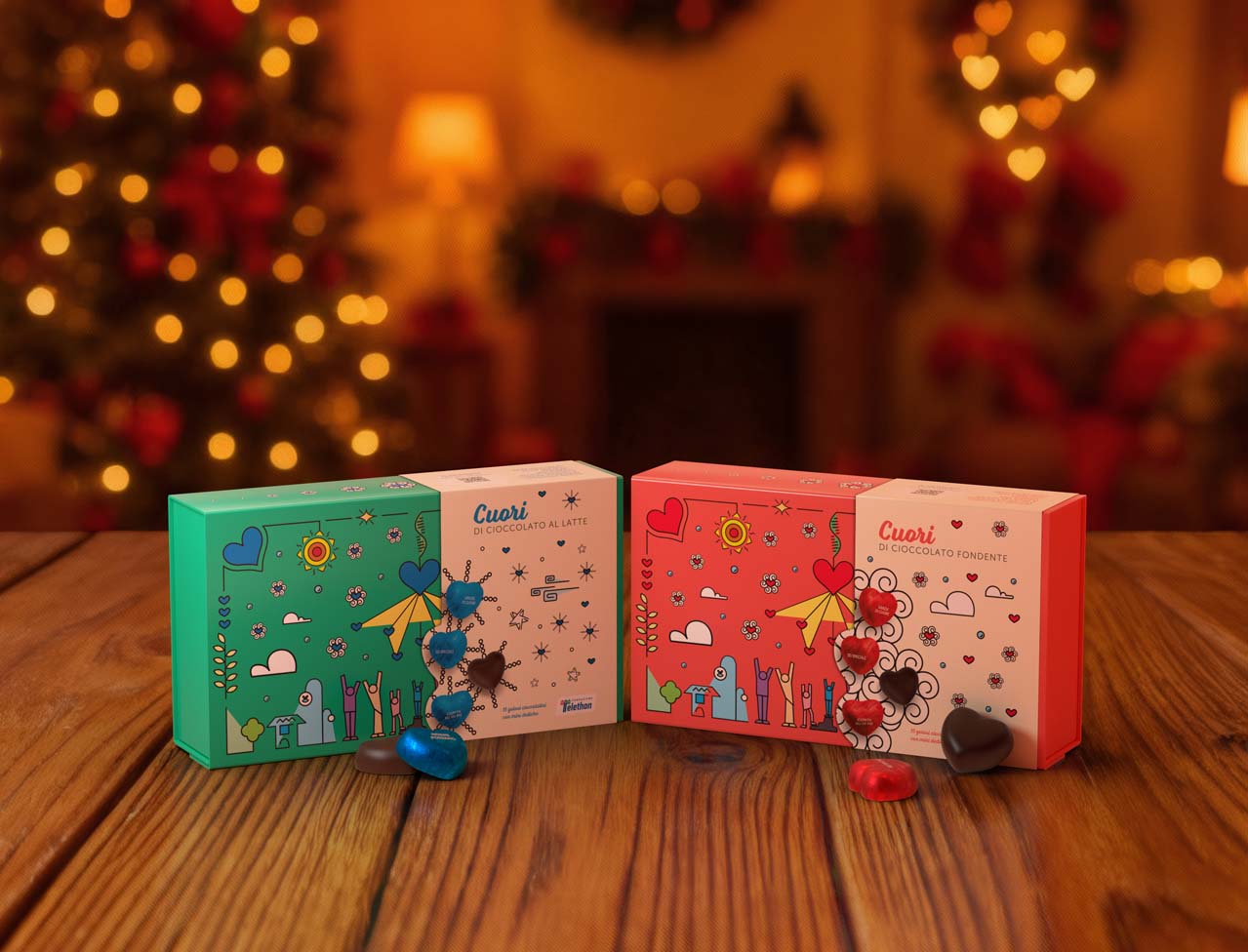 2 Cuori di cioccolato (al latte e fondente) con sorpresa
