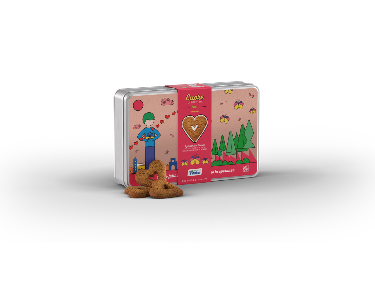 Bomboniera Cuori di Biscotto Integrali
