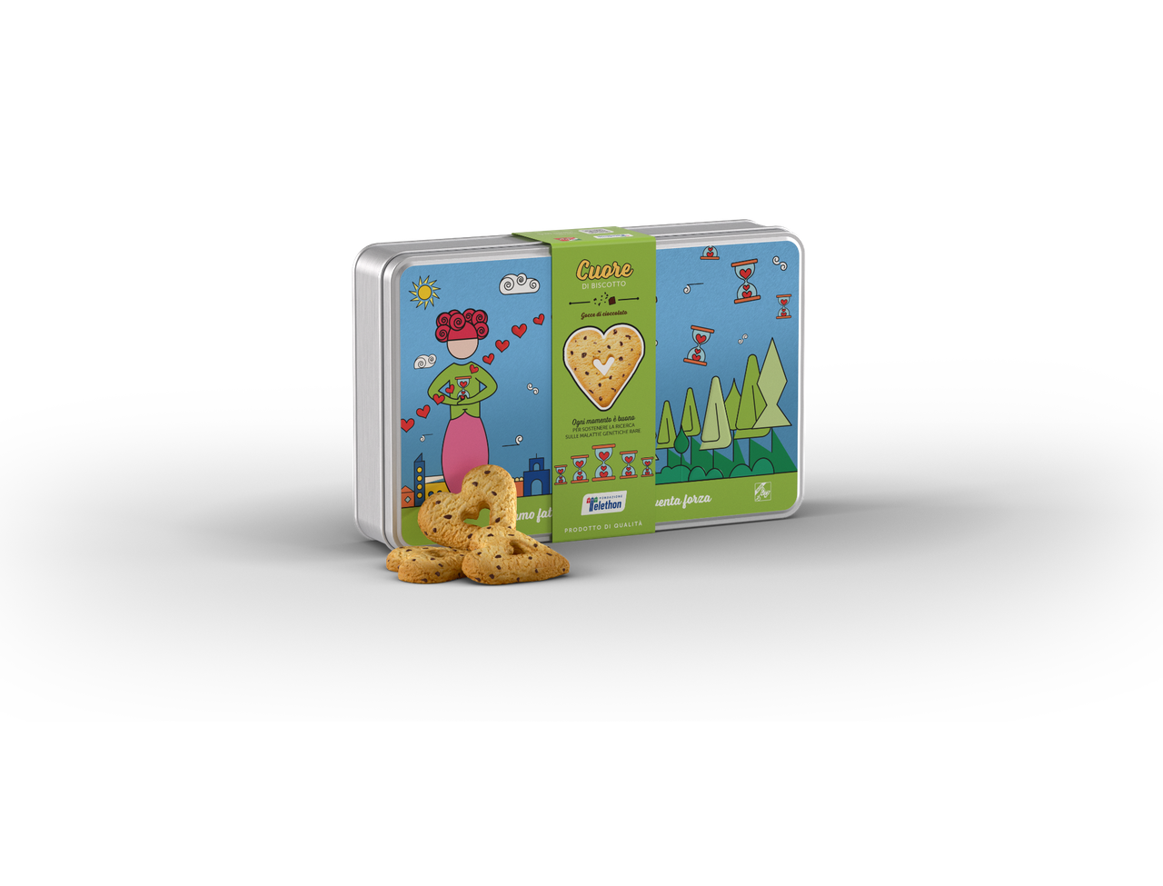 Bomboniera Cuori di Biscotto gocce di cioccolato